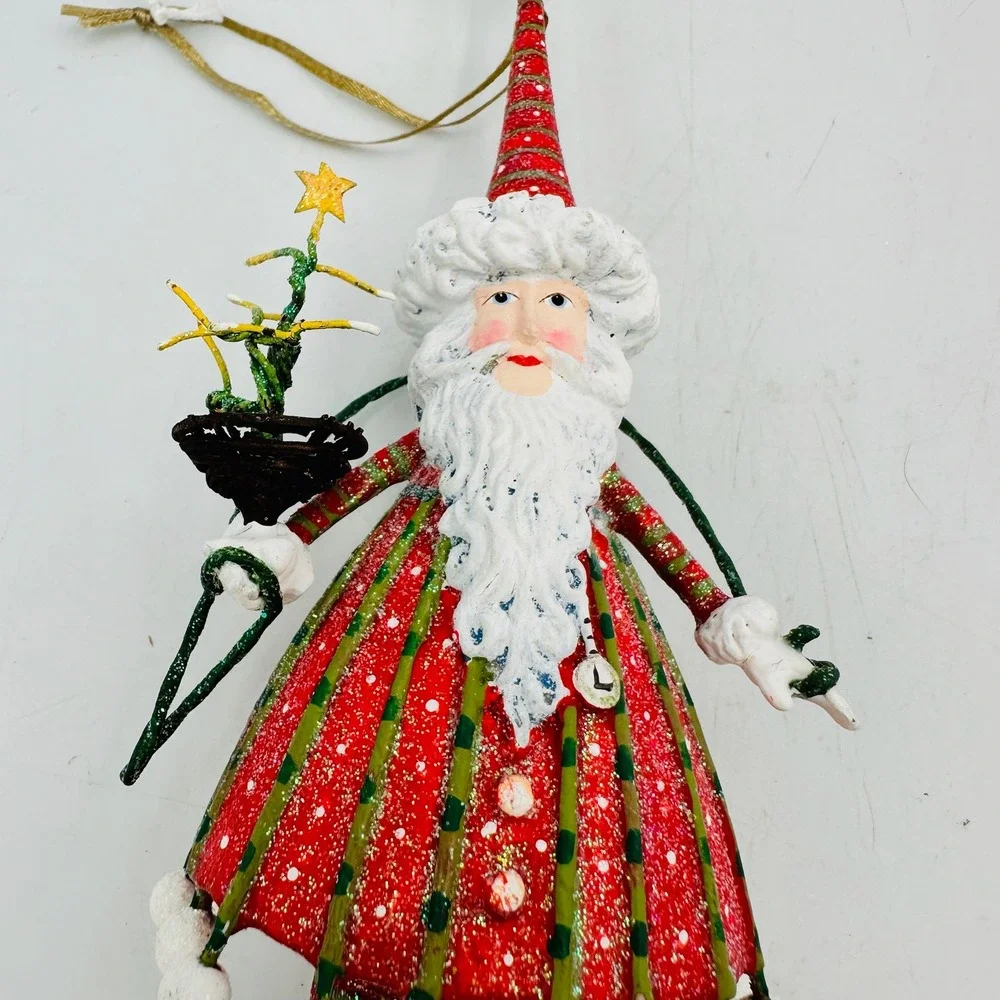MacKenzie-Childs Patience Brewster Dash‎ Away Santa Ornament 08-30201 w/ Box